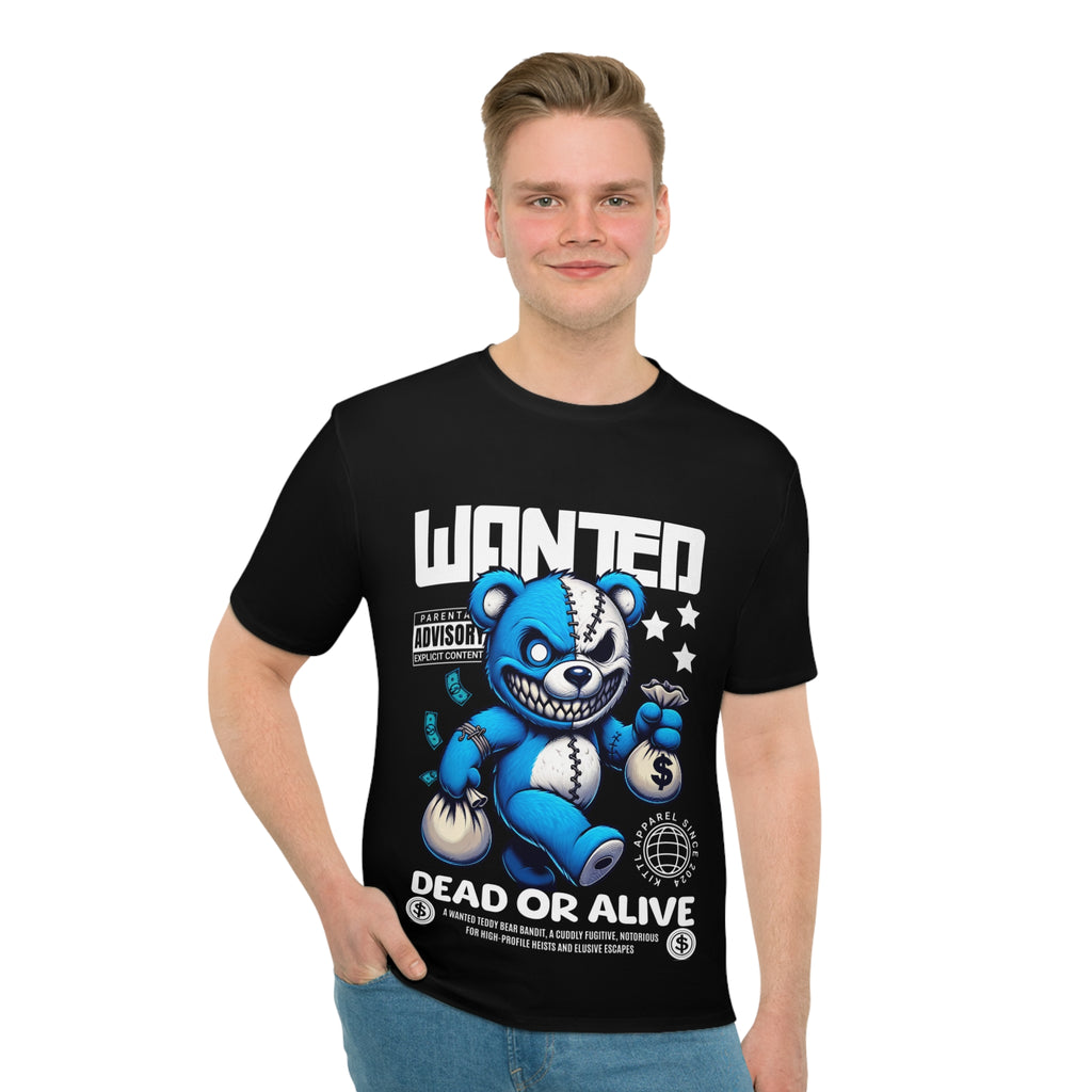 Black Wanted Dead or Alive Teddy Graphic T-Shirt