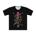 Black Snake & Rose Graphic T-Shirt Gothic Streetwear Tee with Crown Accent
