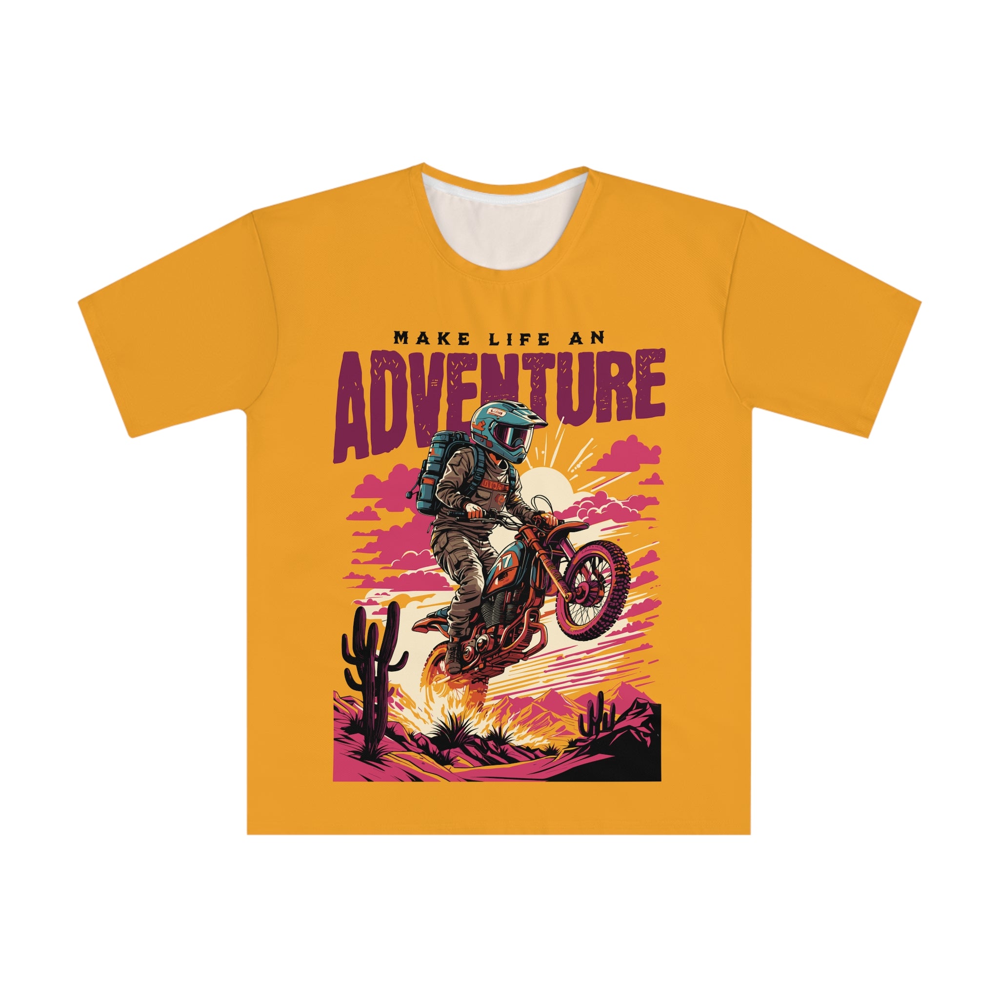 Sea Buckthorn , Adventure Motorcycle T‑Shirt , "Make Life an Adventure" Graphic Tee
