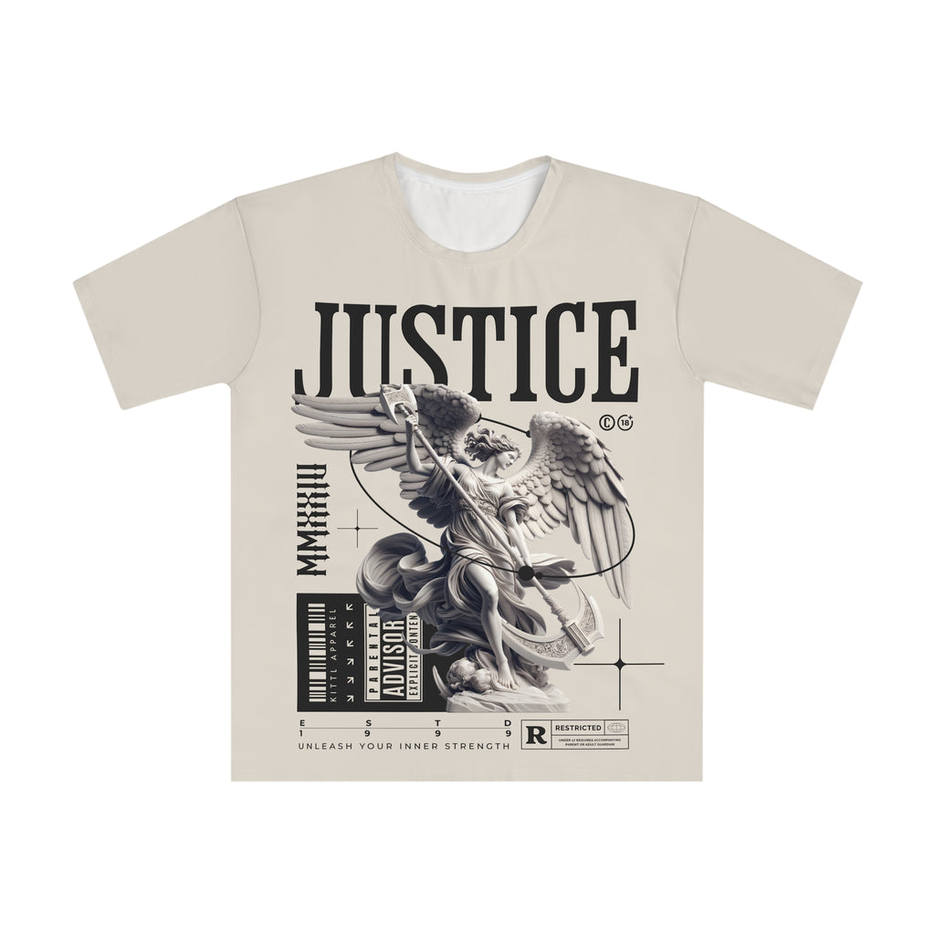 White Coffee , Justice Angel Graphic T-Shirt Vintage Statue Streetwear Tee