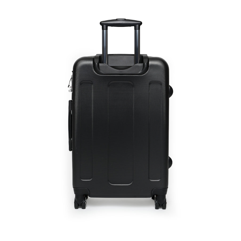 Rolling Suitcase — Gothic White Roses “God Made” Carry-On Luggage