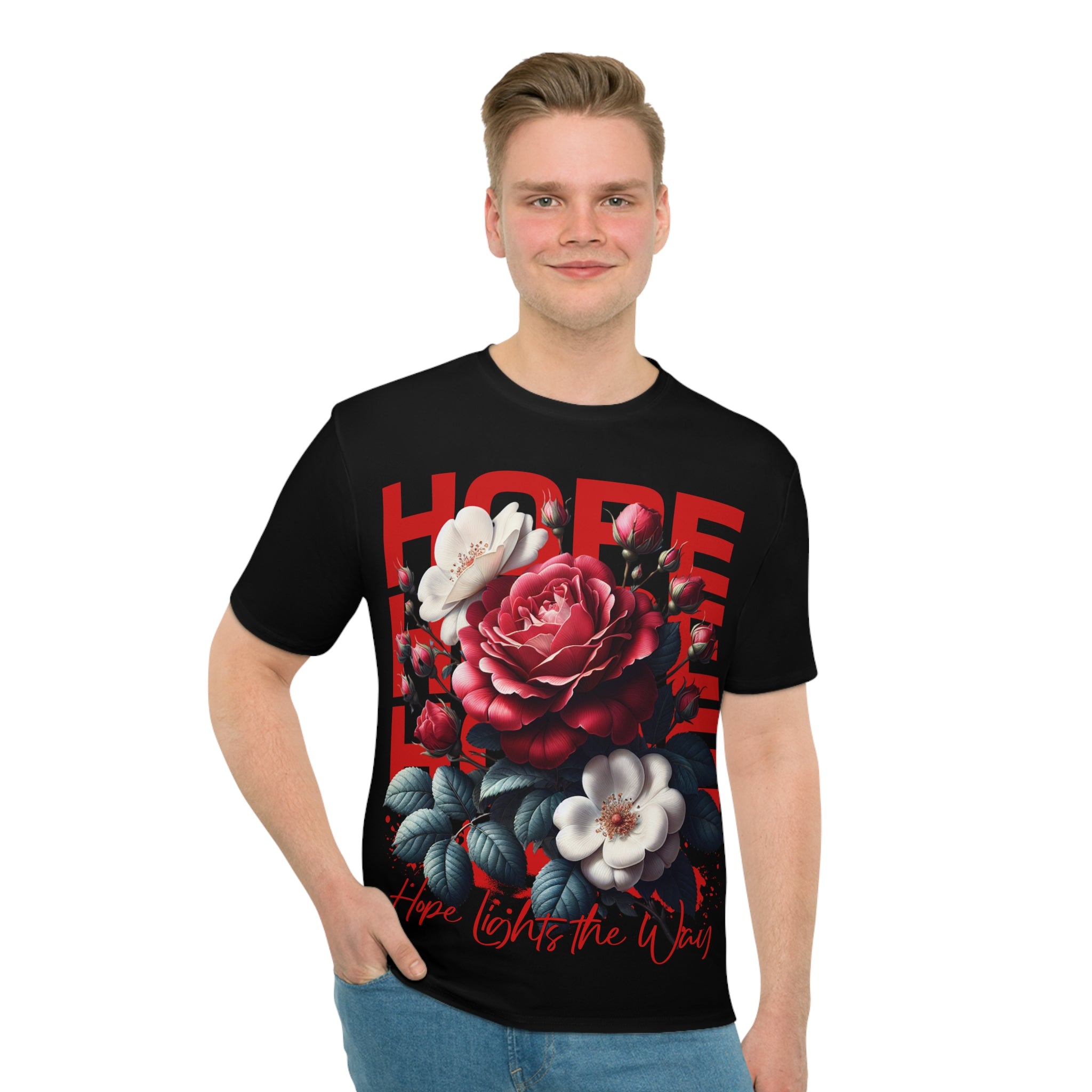 Black Hope Lights the Way Floral T-Shirt