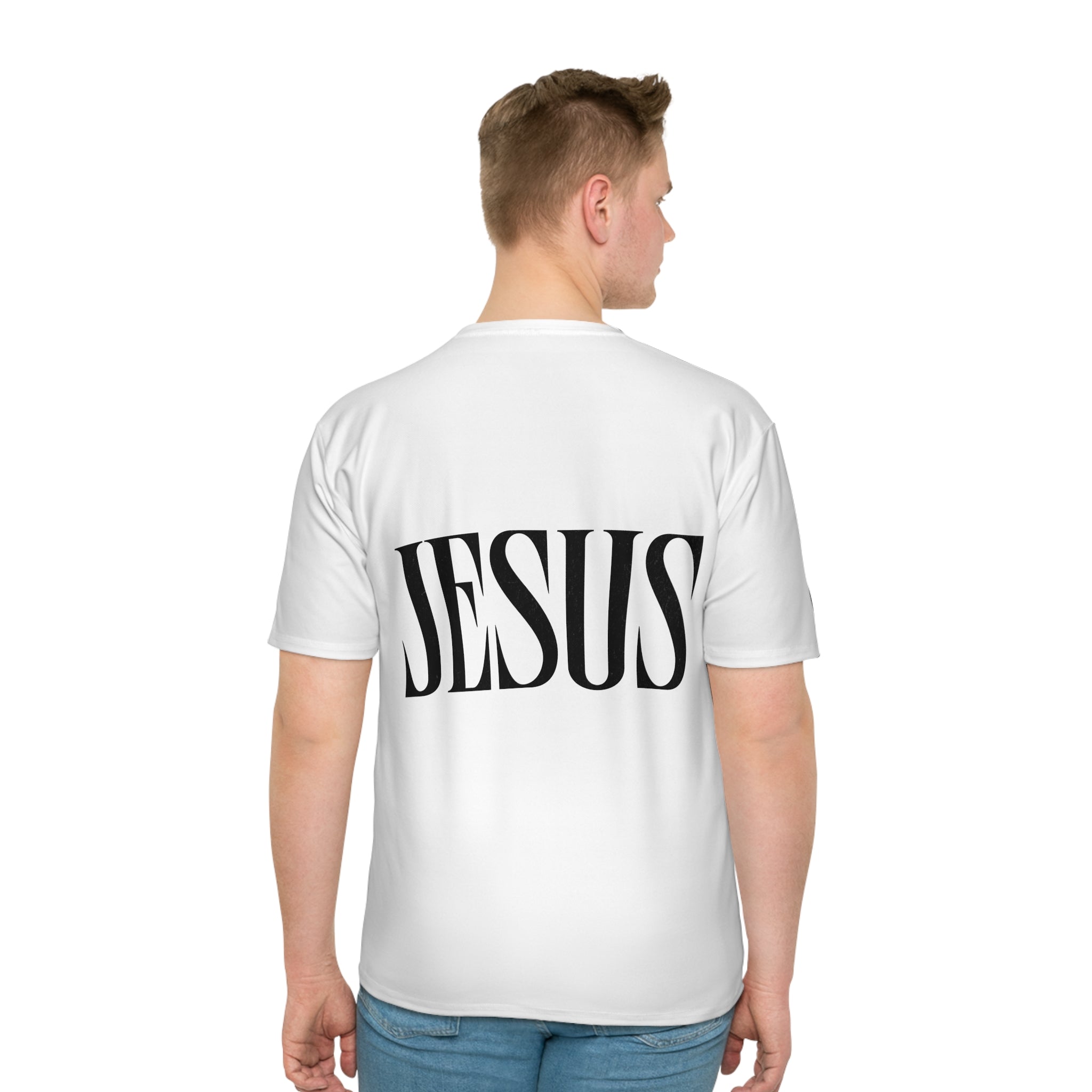 White Jesus Graphic T-Shirt 'Jesus: The Way, The Truth, The Life' Religious Tee