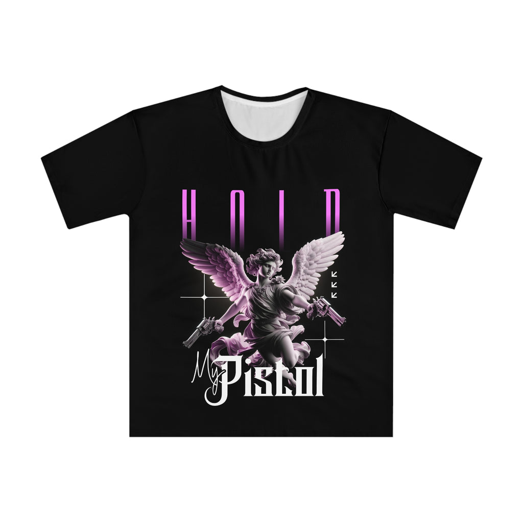 Black , Hold My Pistol T-Shirt , Angel Gun Graphic Tee