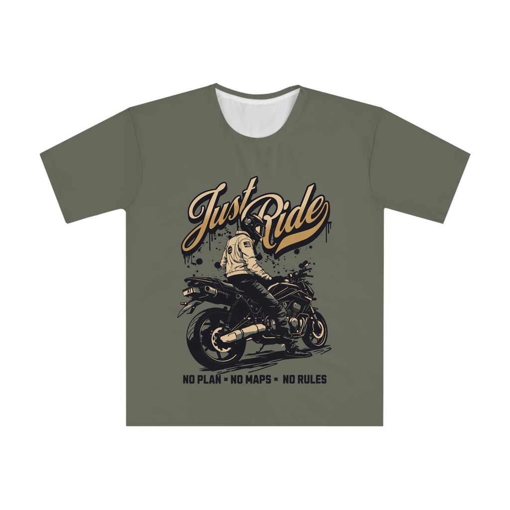 Love Grey , Just Ride Motorcycle T-Shirt , Vintage Biker Tee (No Plan • No Maps • No Rules)