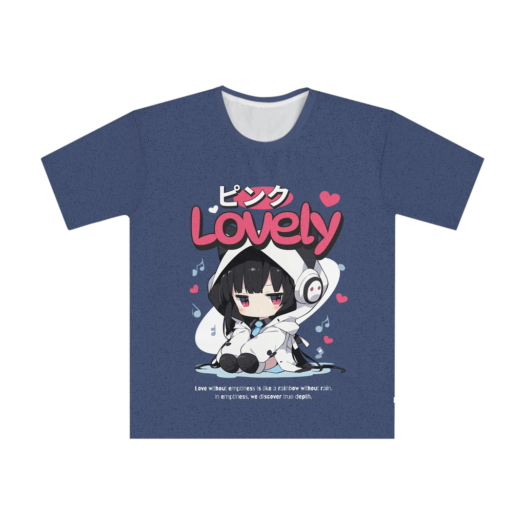 Indigo Ocean - Lovely Kawaii Girl Graphic T‑Shirt Japanese Text "ピンク Lovely"