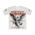 Christmas White , Divine Warrior Graphic T-Shirt Angel Wings Vintage Tattoo Design